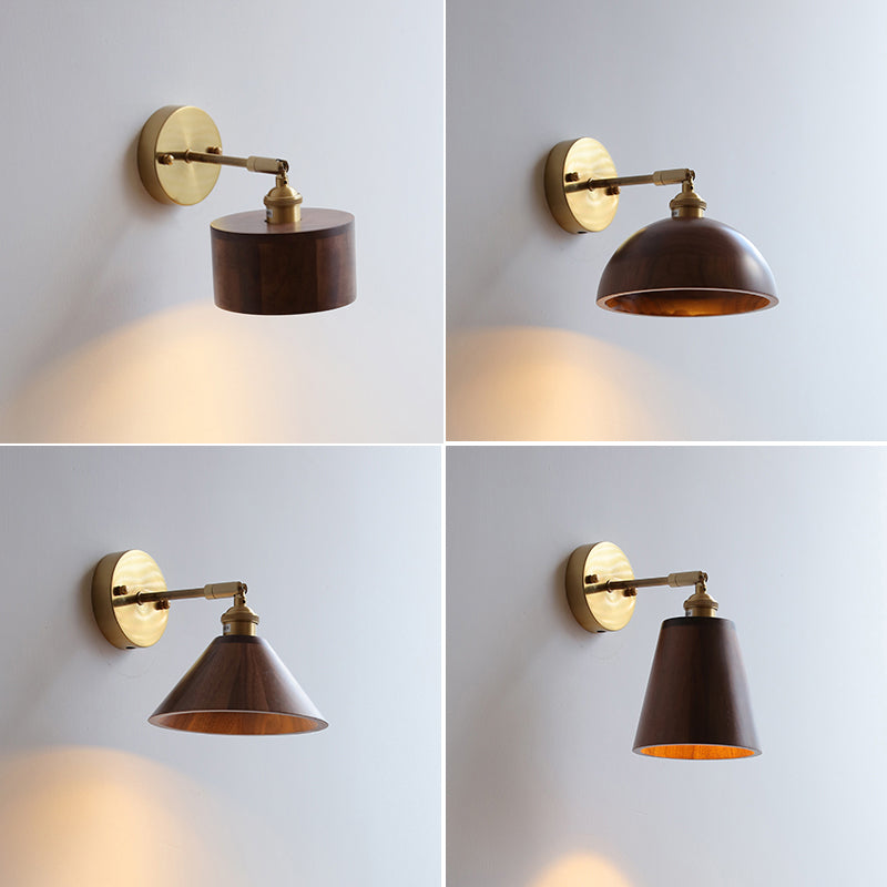 Modern Wall Light Fixture Wooden 1 Light Wall Light Sconce for Bedroom