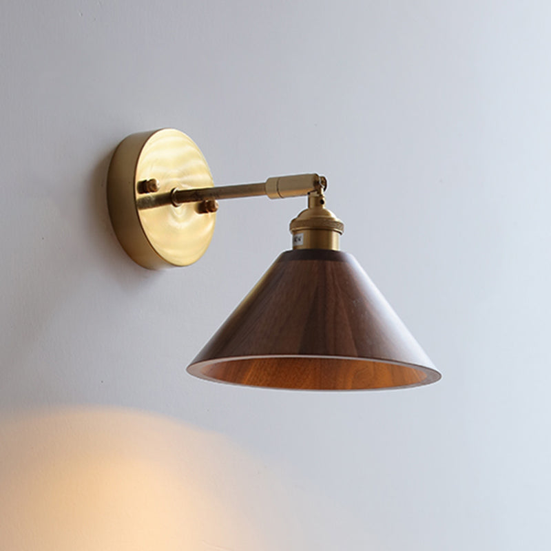 Modern Wall Light Fixture Wooden 1 Light Wall Light Sconce for Bedroom