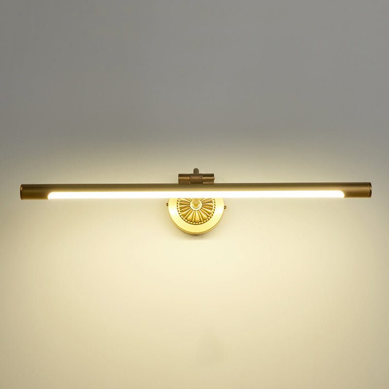 Contemporary Golden Bathroom Vanity Light Metal Single LED Bath Bar