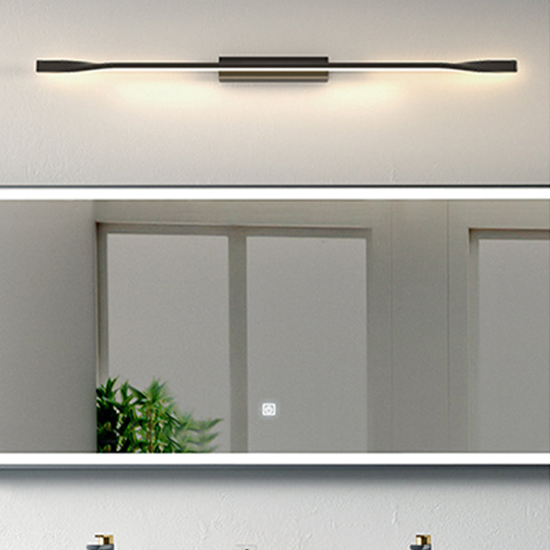 Modern Metal Wall Sconce Linear Shape Vanity Lamp with Silicone Shade