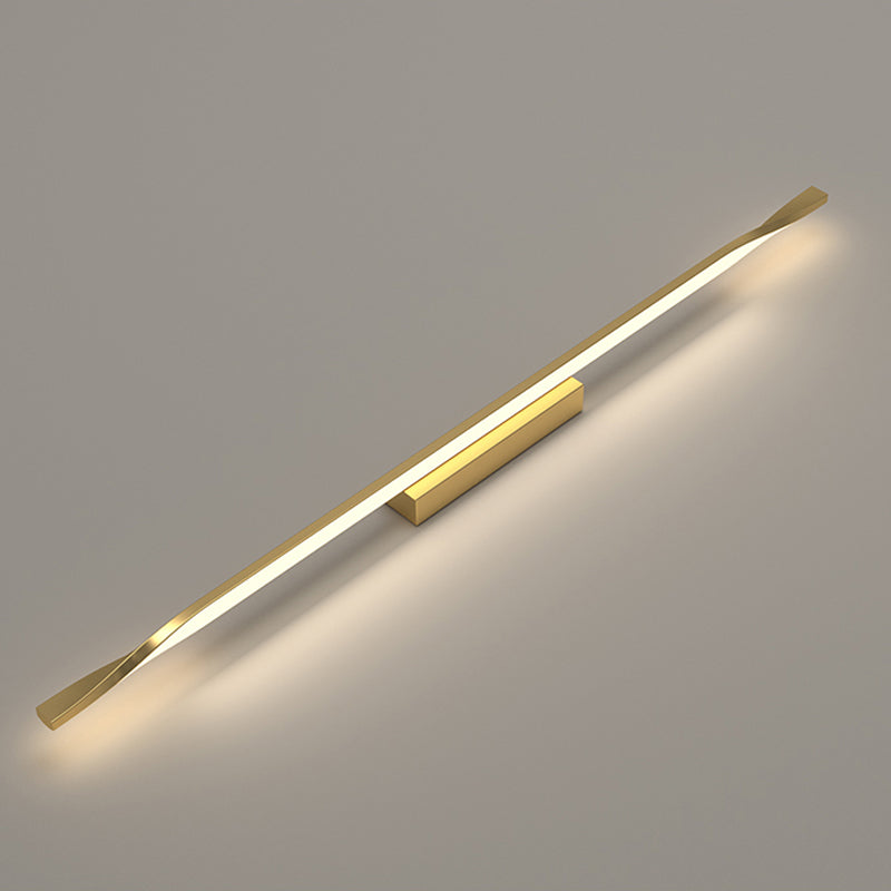 Modern Metal Wall Sconce Linear Shape Vanity Lamp with Silicone Shade