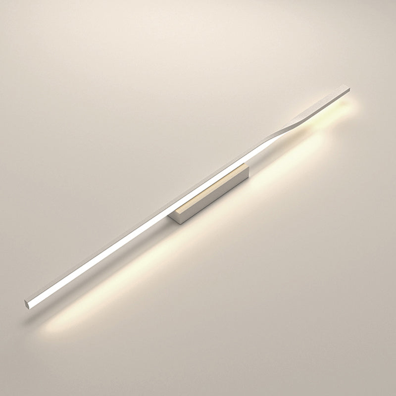 Modern Metal Wall Sconce Linear Shape Vanity Lamp with Silicone Shade