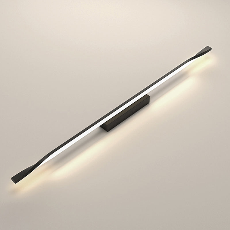 Modern Metal Wall Sconce Linear Shape Vanity Lamp with Silicone Shade