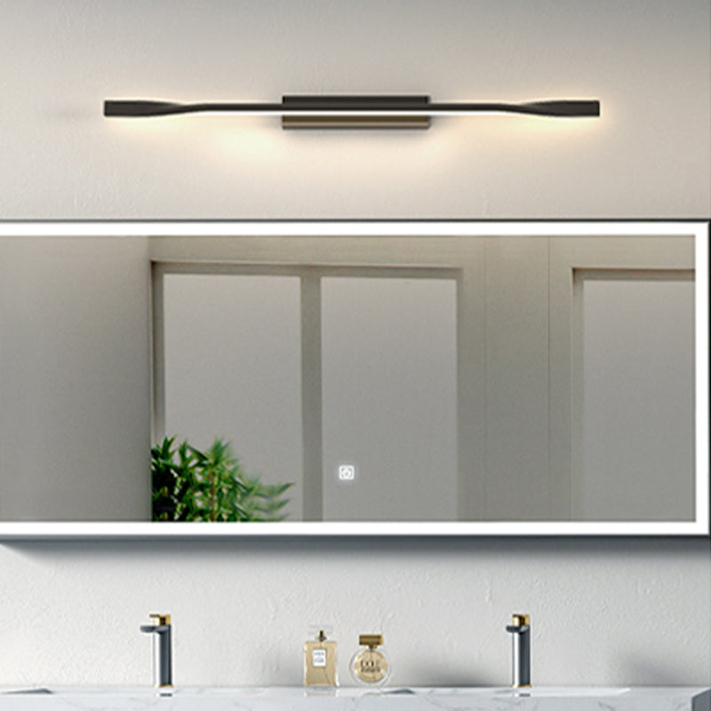 Modern Metal Wall Sconce Linear Shape Vanity Lamp with Silicone Shade