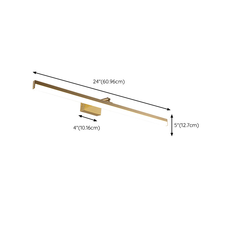 Contemporary Golden Bathroom Vanity Light Metal Single Bath Bar