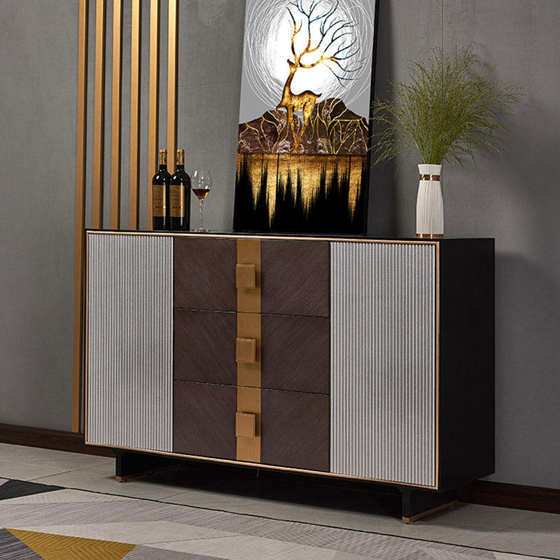 Solid Wood Sideboard Cabinet with Drawers Modern Dining Server