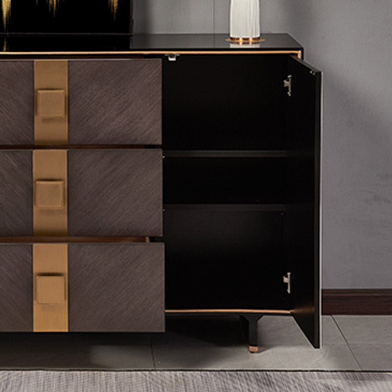 Solid Wood Sideboard Cabinet with Drawers Modern Dining Server