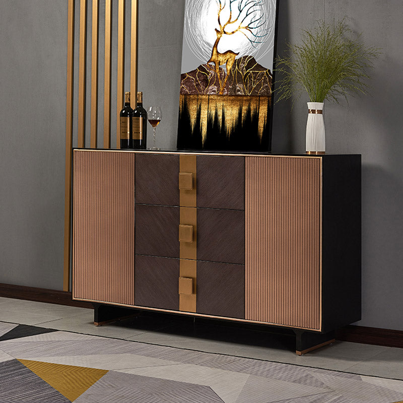 Solid Wood Sideboard Cabinet with Drawers Modern Dining Server