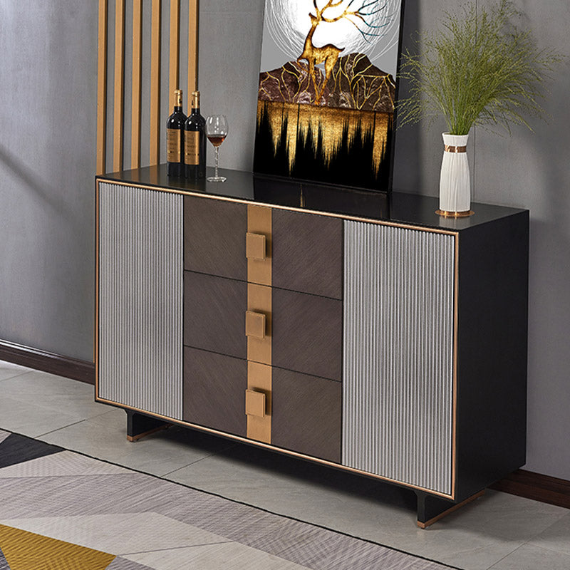 Solid Wood Sideboard Cabinet with Drawers Modern Dining Server