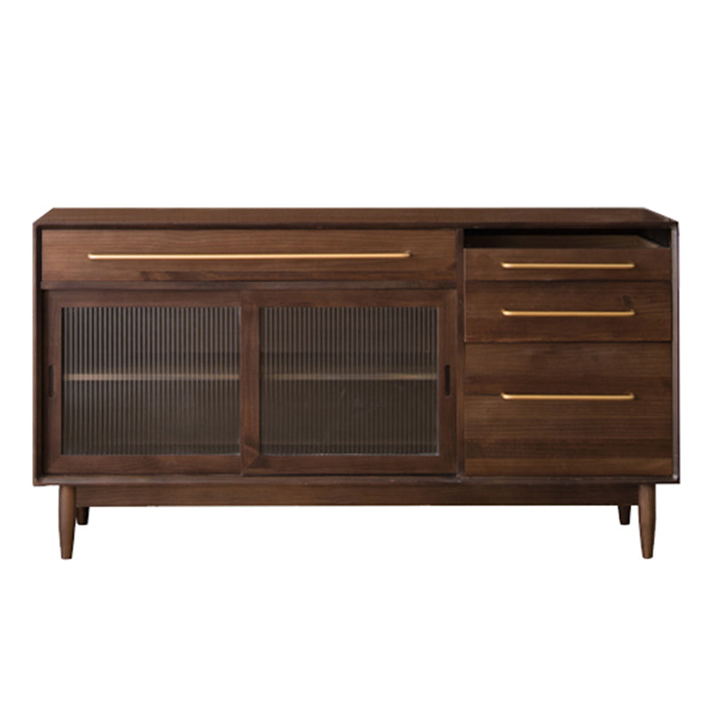 Modern Pine Solid Wood Sideboard Table 4-Drawer Sideboard for Living Room