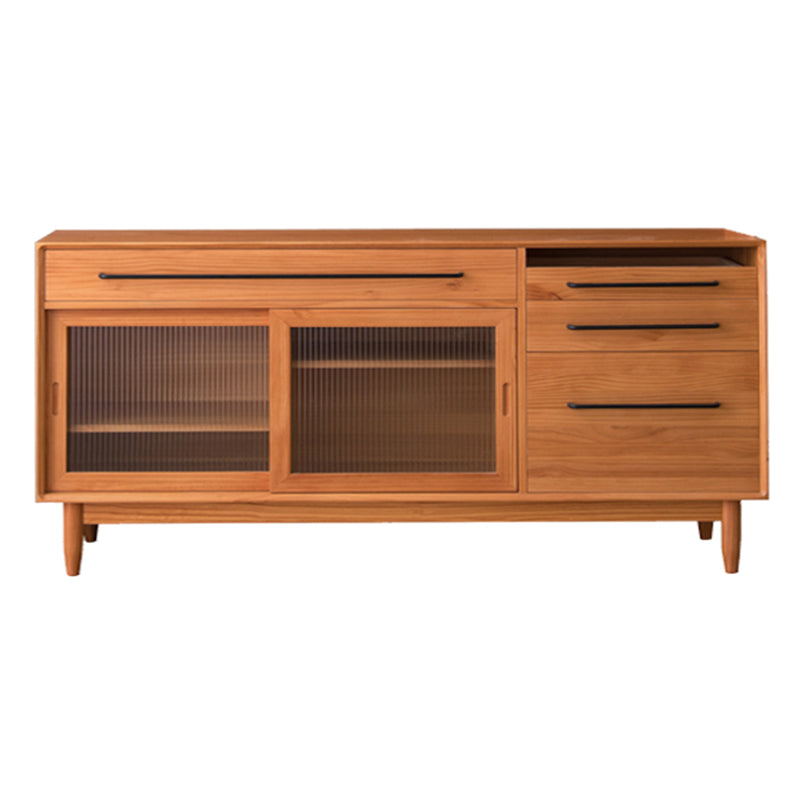 Modern Pine Solid Wood Sideboard Table 4-Drawer Sideboard for Living Room