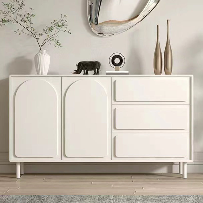 Contemporary Credenza Wood Dining Buffet with Cabinets and Drawers