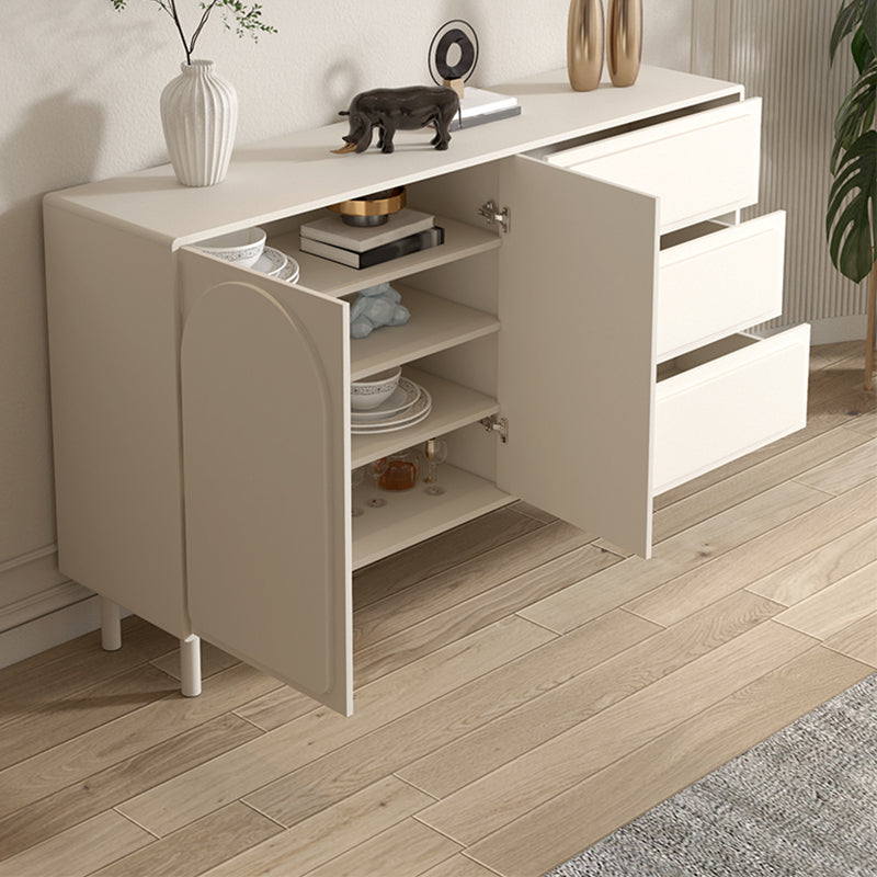 Contemporary Credenza Wood Dining Buffet with Cabinets and Drawers