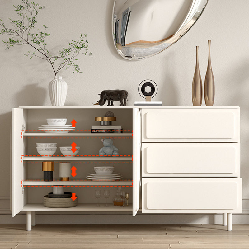 Contemporary Credenza Wood Dining Buffet with Cabinets and Drawers