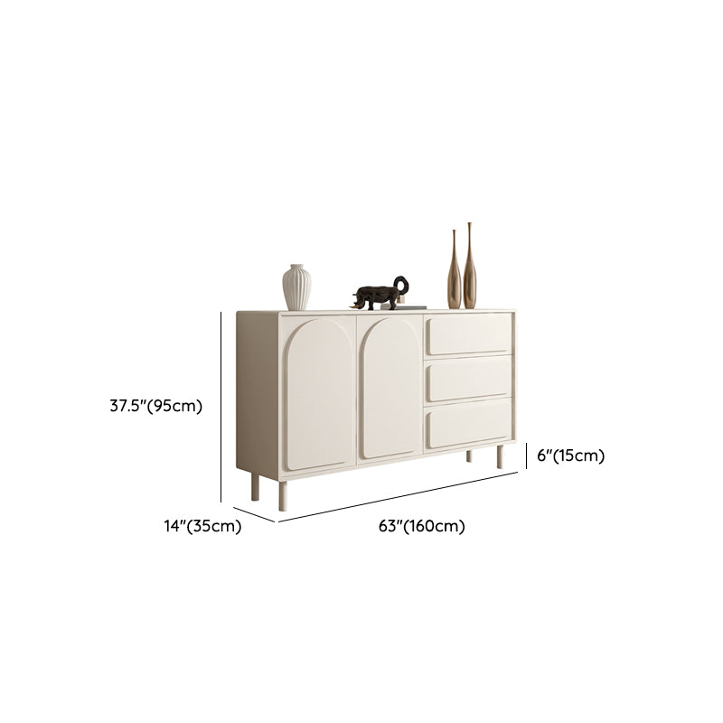 Contemporary Credenza Wood Dining Buffet with Cabinets and Drawers