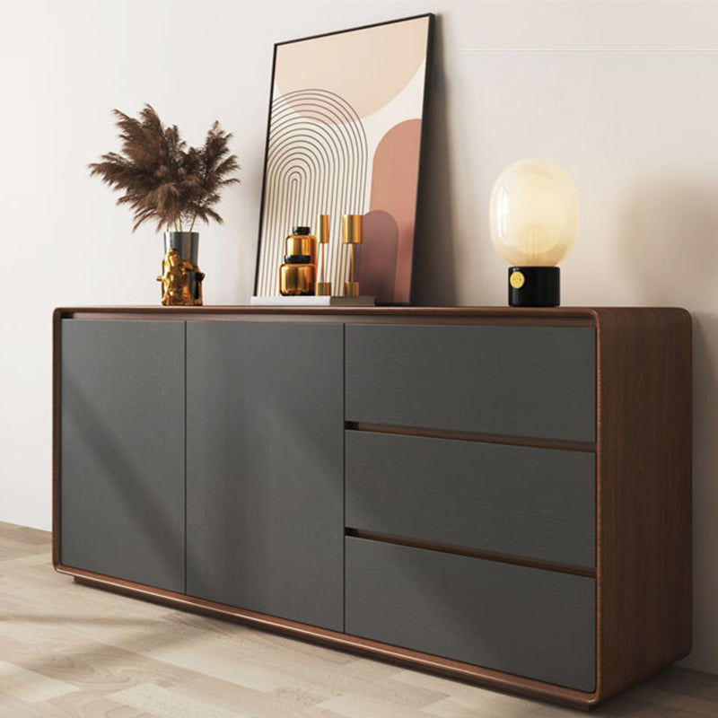 Contemporary Style Credenza Wood Dining Buffet with Cabinets and Drawers