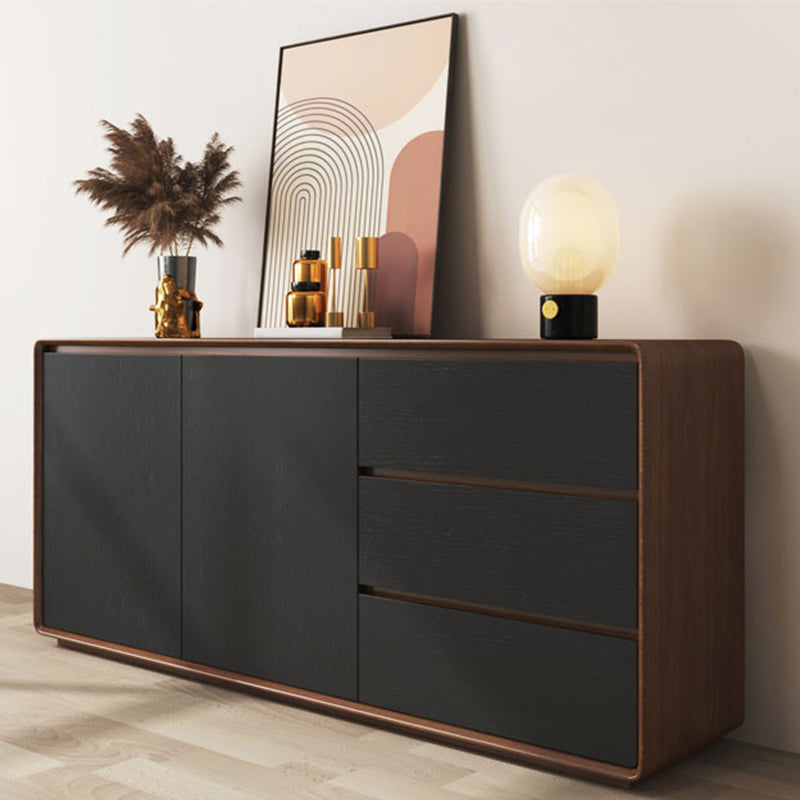 Contemporary Style Credenza Wood Dining Buffet with Cabinets and Drawers