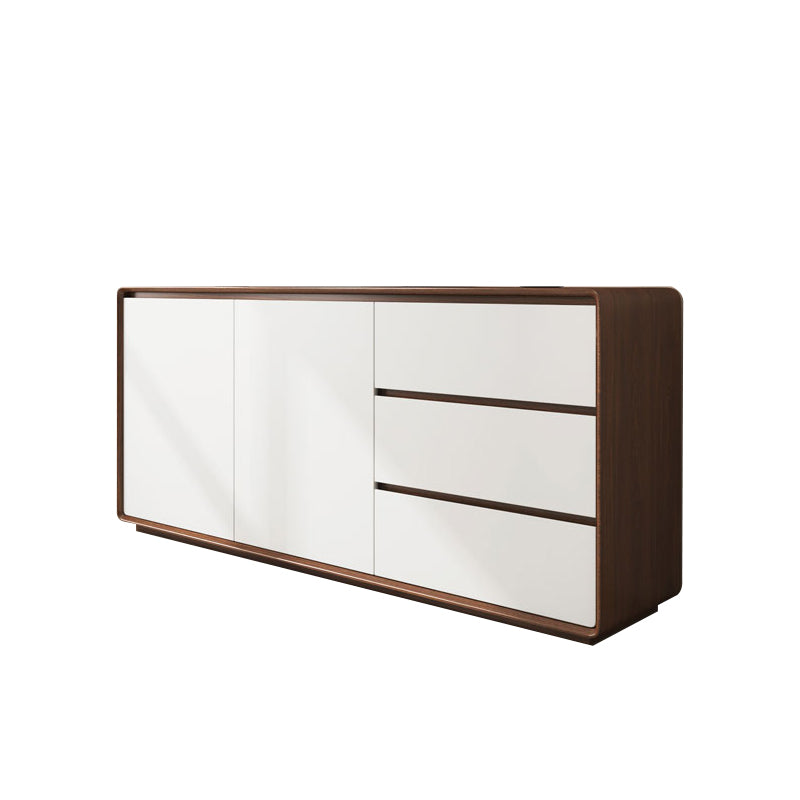 Contemporary Style Credenza Wood Dining Buffet with Cabinets and Drawers