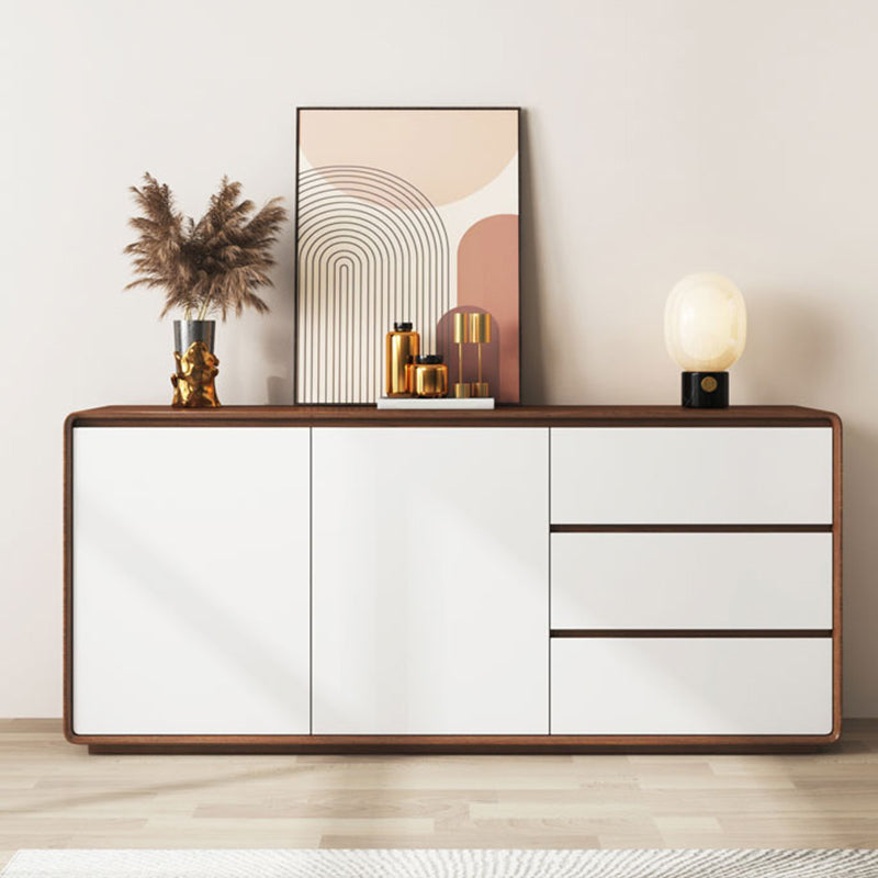 Contemporary Style Credenza Wood Dining Buffet with Cabinets and Drawers