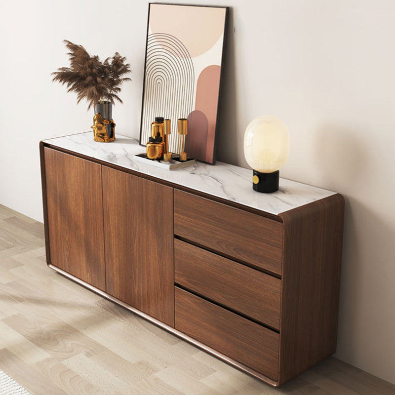 Contemporary Style Credenza Wood Dining Buffet with Cabinets and Drawers