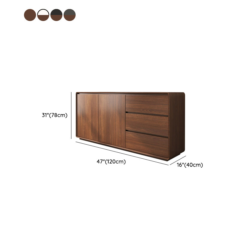 Contemporary Style Credenza Wood Dining Buffet with Cabinets and Drawers