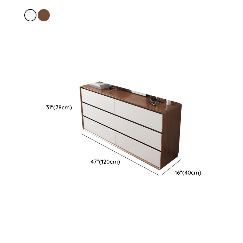 Contemporary Style Credenza Wood Dining Buffet with Cabinets and Drawers