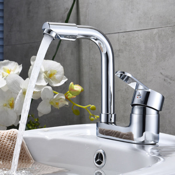 Chrome Circular Vessel Sink Faucet Swivel Spout Faucet for Bathroom