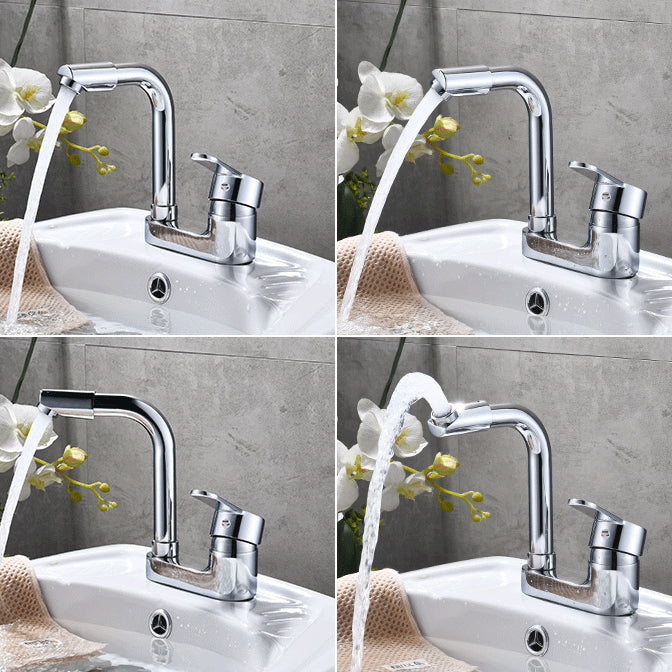 Chrome Circular Vessel Sink Faucet Swivel Spout Faucet for Bathroom