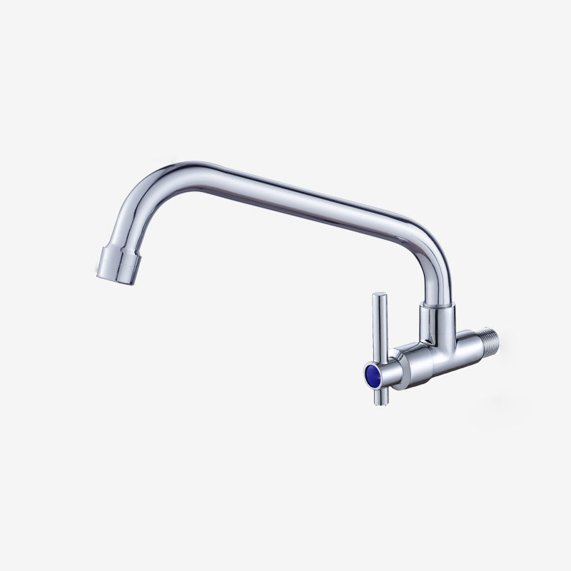 Modern Single Handle Kitchen Faucet Wall-mounted Water Faucet in Chrome