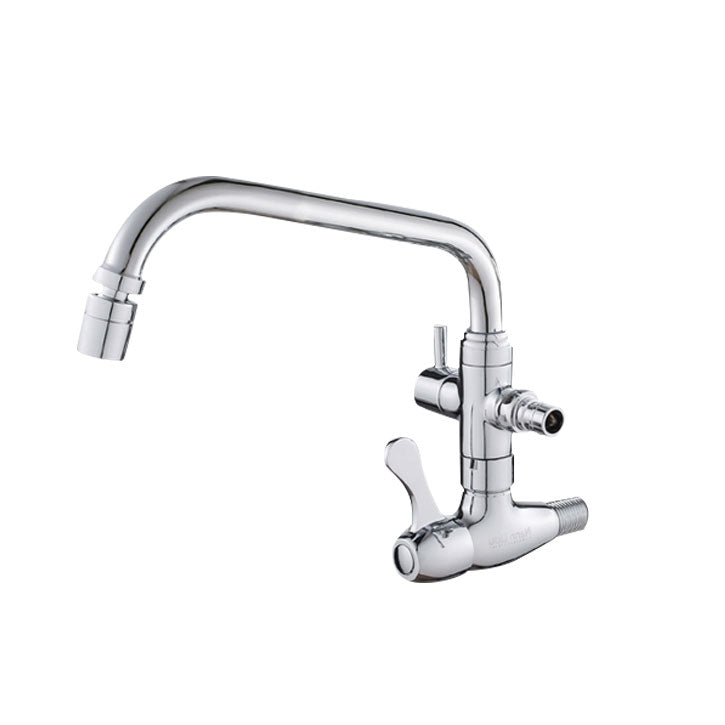 Modern Pull Down Single Handle Kitchen Faucet Wall-mounted Faucet in Chrome