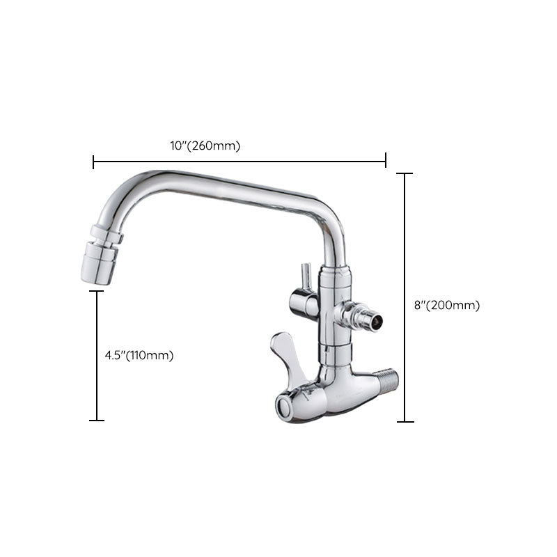 Modern Pull Down Single Handle Kitchen Faucet Wall-mounted Faucet in Chrome