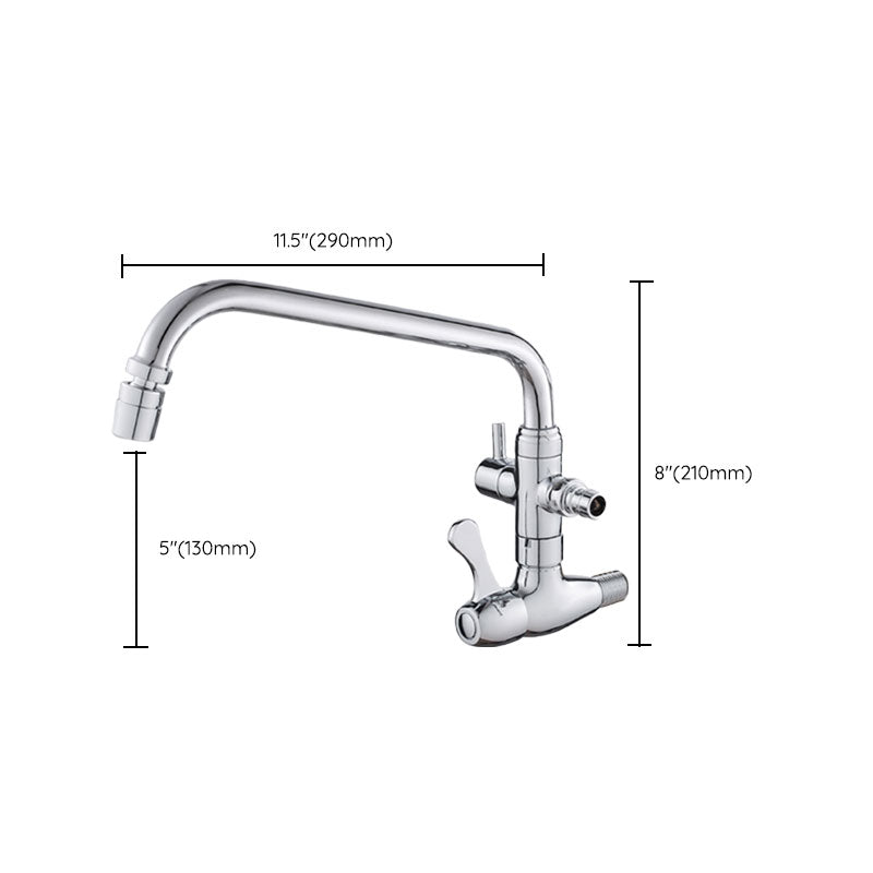 Modern Pull Down Single Handle Kitchen Faucet Wall-mounted Faucet in Chrome