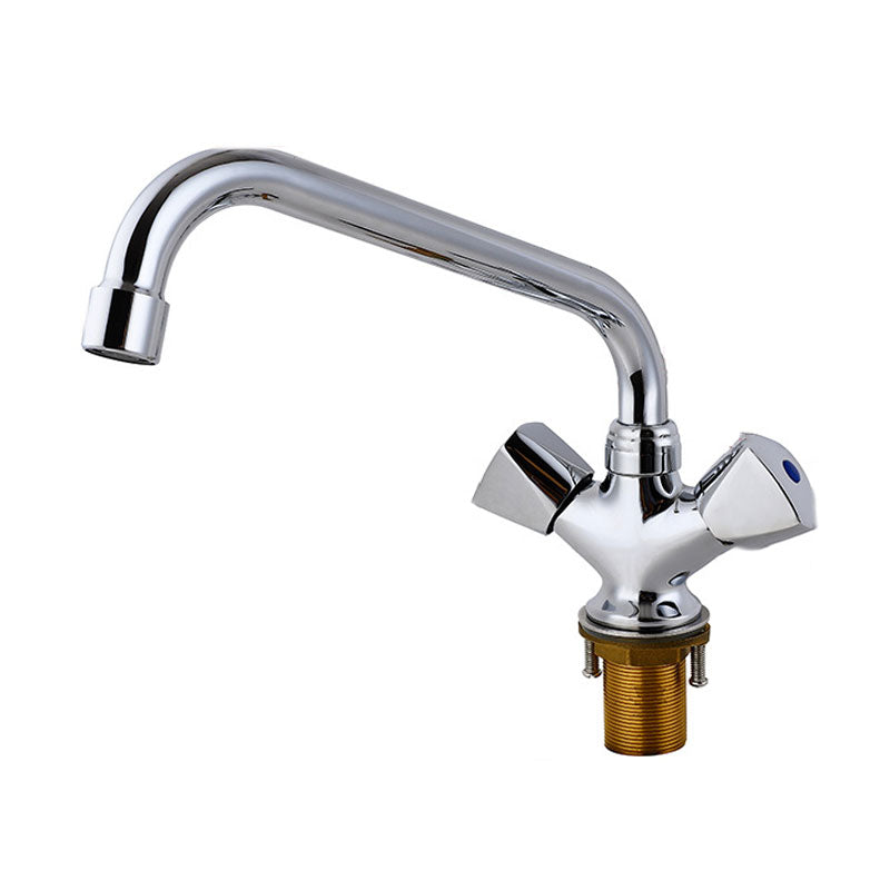 Contemporary Kitchen Faucet Double Handle High Arch Water Filler in Chrome