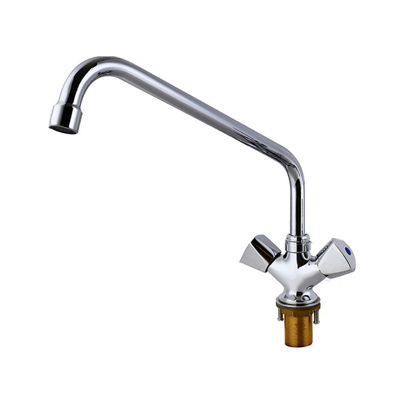 Contemporary Kitchen Faucet Double Handle High Arch Water Filler in Chrome