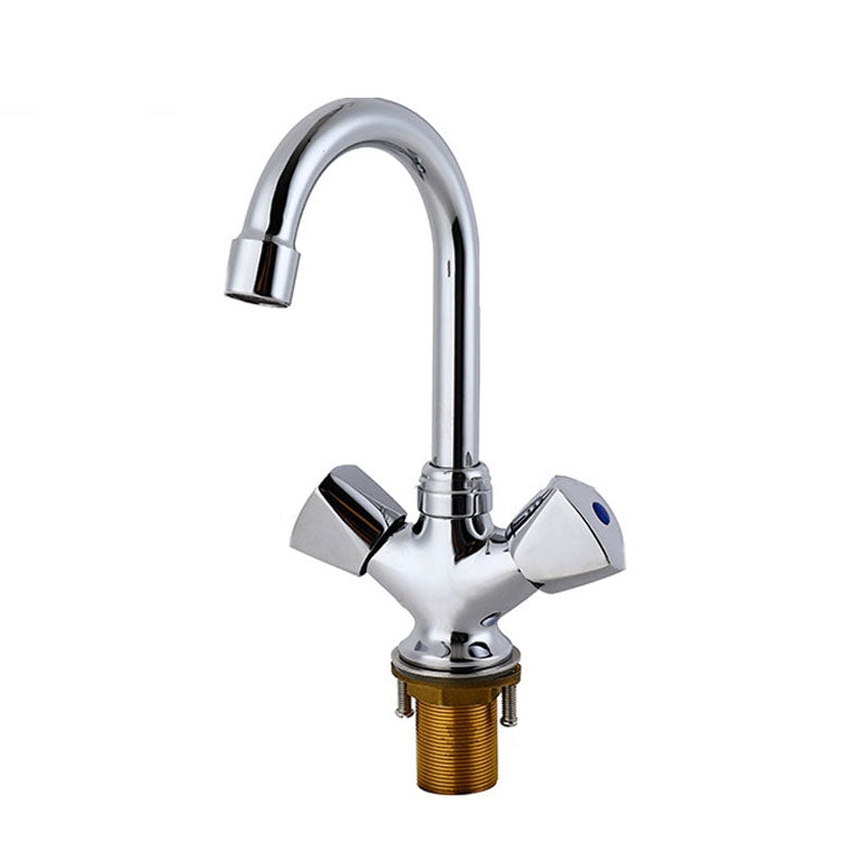 Contemporary Kitchen Faucet Double Handle High Arch Water Filler in Chrome