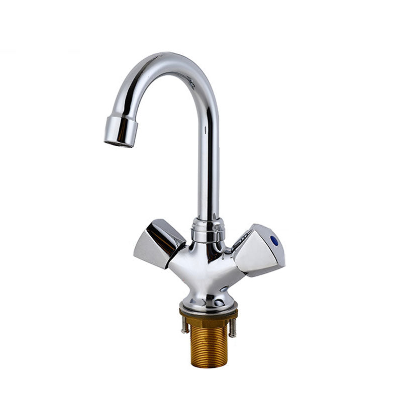 Contemporary Kitchen Faucet Double Handle High Arch Water Filler in Chrome