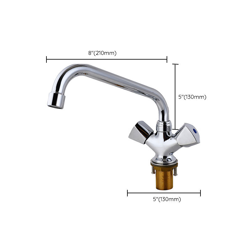 Contemporary Kitchen Faucet Double Handle High Arch Water Filler in Chrome