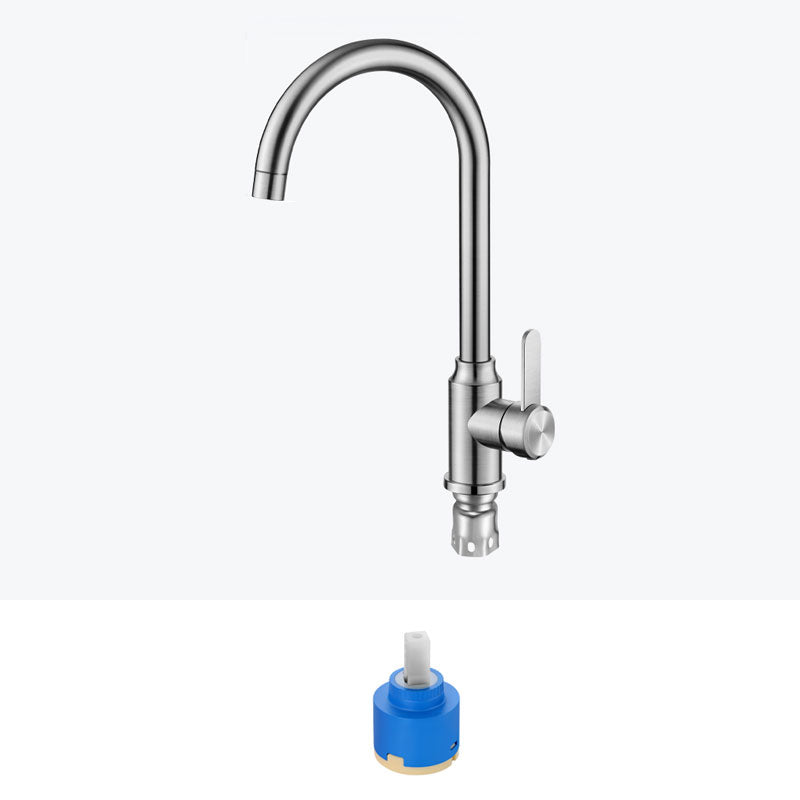 Modern Kitchen Sink Faucet Stainless Steel with Handles and Supply Lines Kitchen Faucet