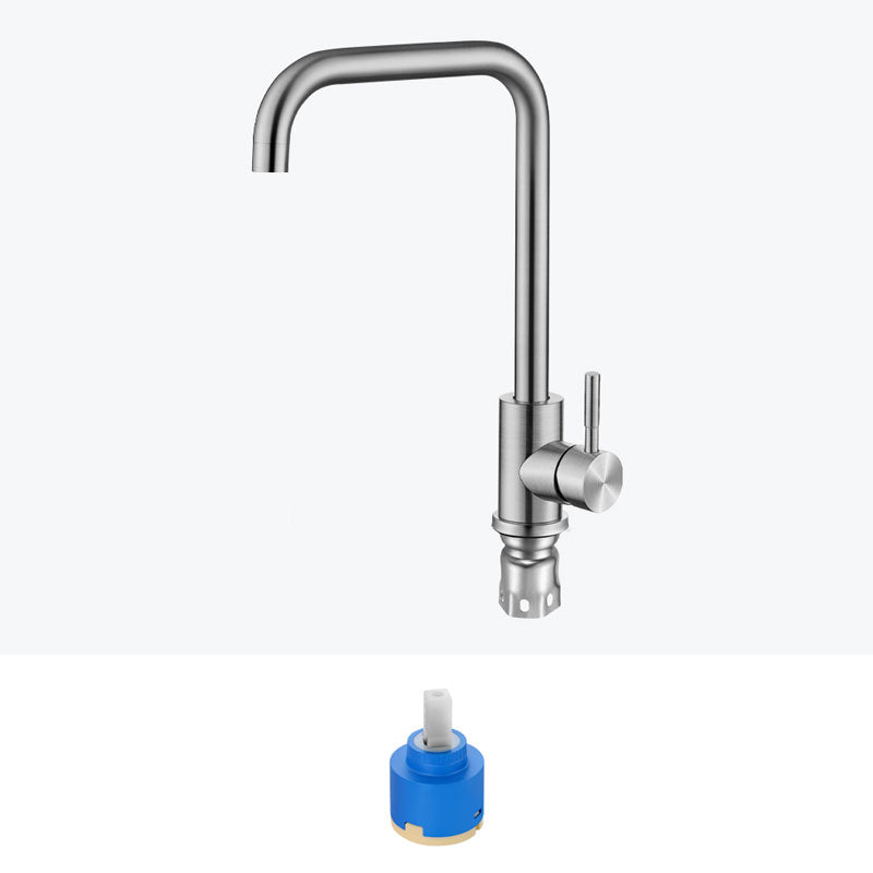 Modern Kitchen Sink Faucet Stainless Steel with Handles and Supply Lines Kitchen Faucet