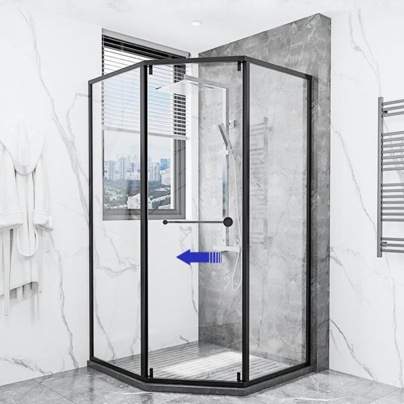 Contemporary Shower Enclosure Neo-Angle Semi-Frameless Clear Shower Enclosure