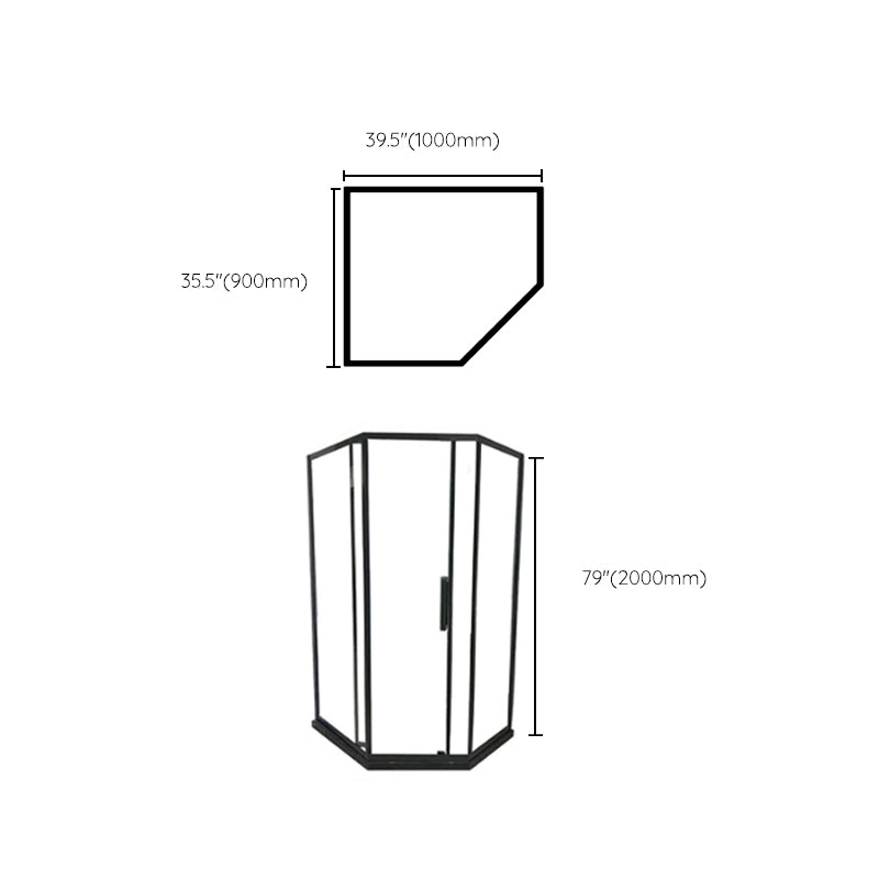 Contemporary Shower Enclosure Neo-Angle Semi-Frameless Clear Shower Enclosure