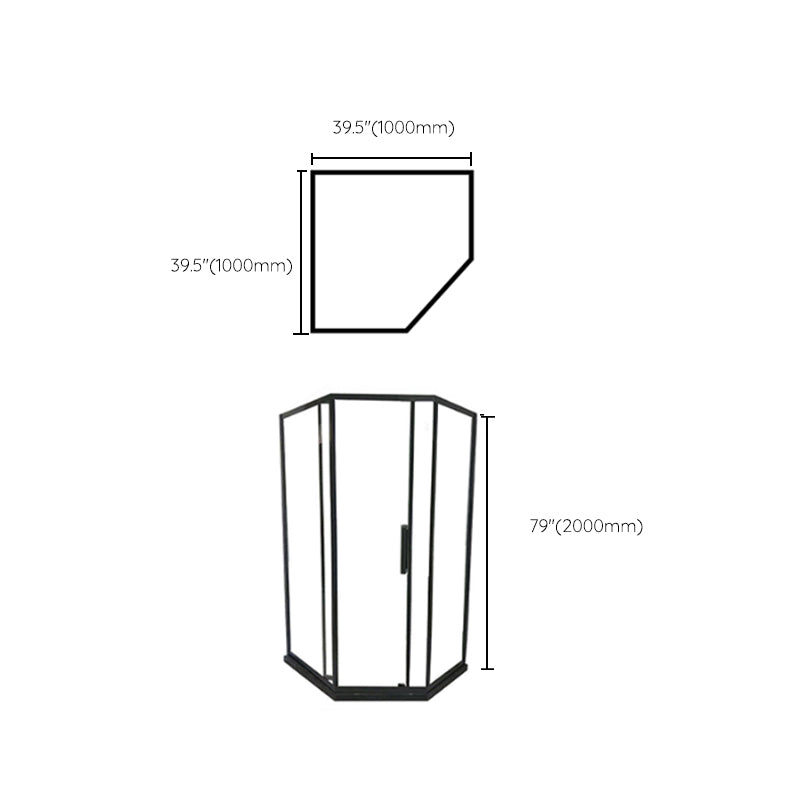 Contemporary Shower Enclosure Neo-Angle Semi-Frameless Clear Shower Enclosure