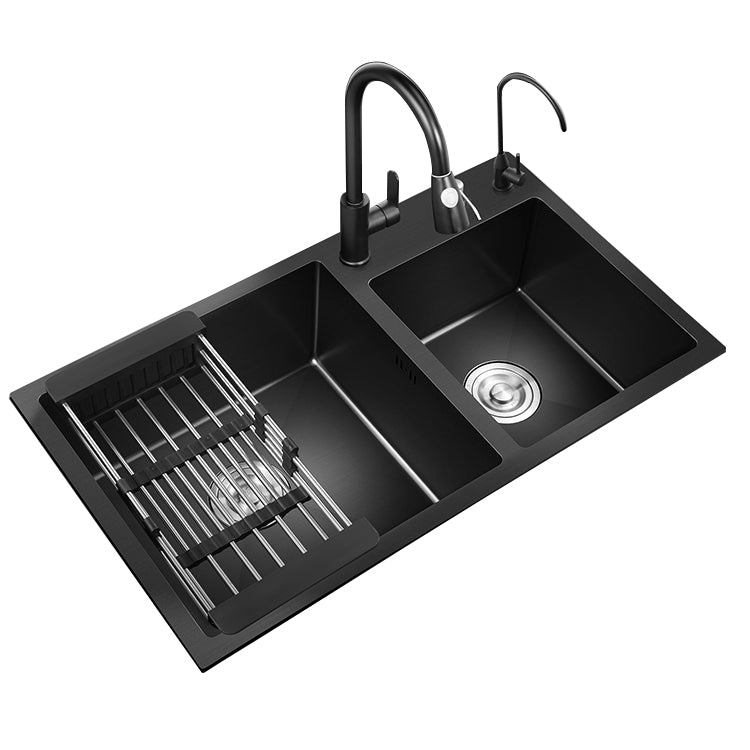 Modern Style Kitchen Sink Stainless Steel Drop-In Kitchen Sink with Drain Strainer Kit