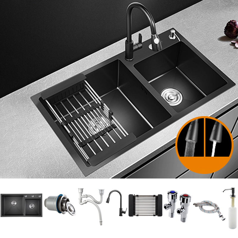 Modern Style Kitchen Sink Stainless Steel Drop-In Kitchen Sink with Drain Strainer Kit