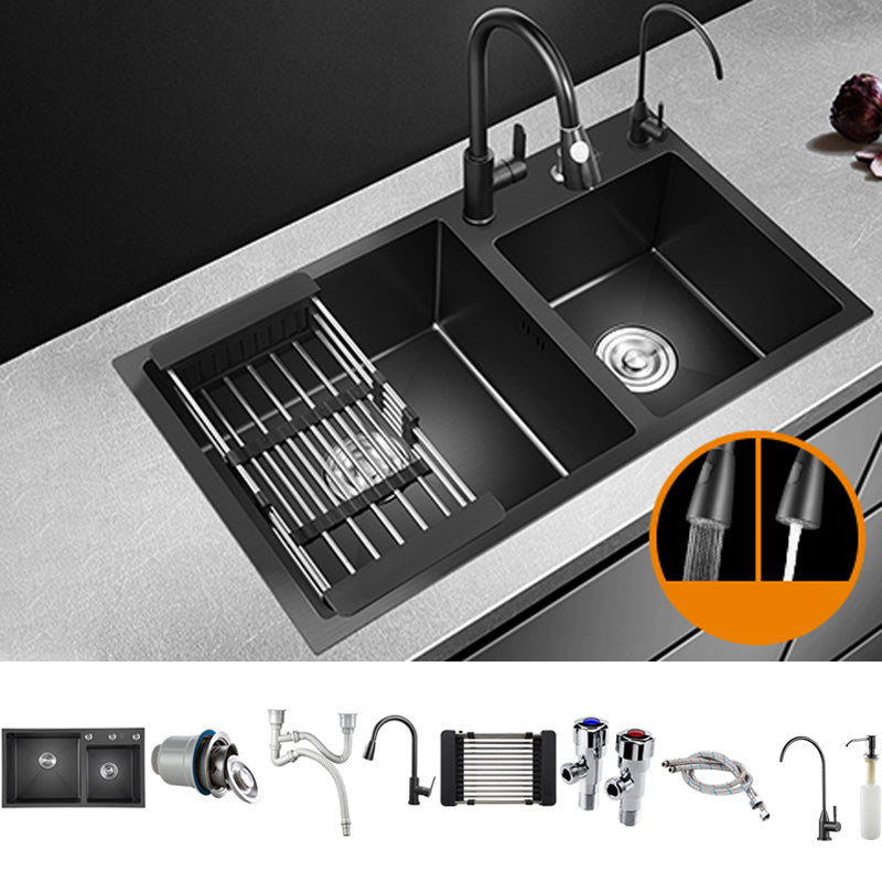 Modern Style Kitchen Sink Stainless Steel Drop-In Kitchen Sink with Drain Strainer Kit