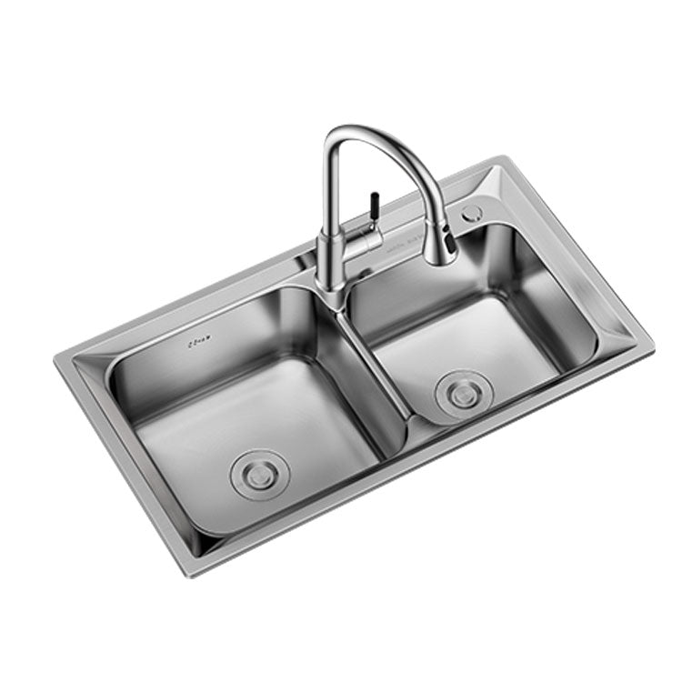 Modern Style Kitchen Sink Stainless Steel Noise-cancelling Design Drop-In Kitchen Sink