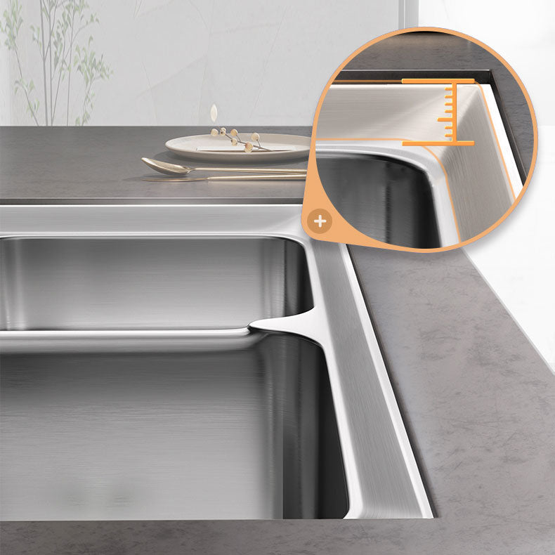 Modern Style Kitchen Sink Stainless Steel Noise-cancelling Design Drop-In Kitchen Sink