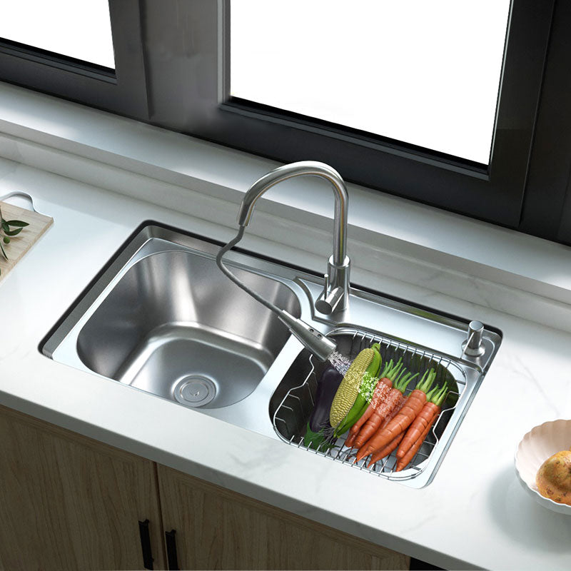 Modern Style Kitchen Sink Stainless Steel Noise-cancelling Design Kitchen Double Sink