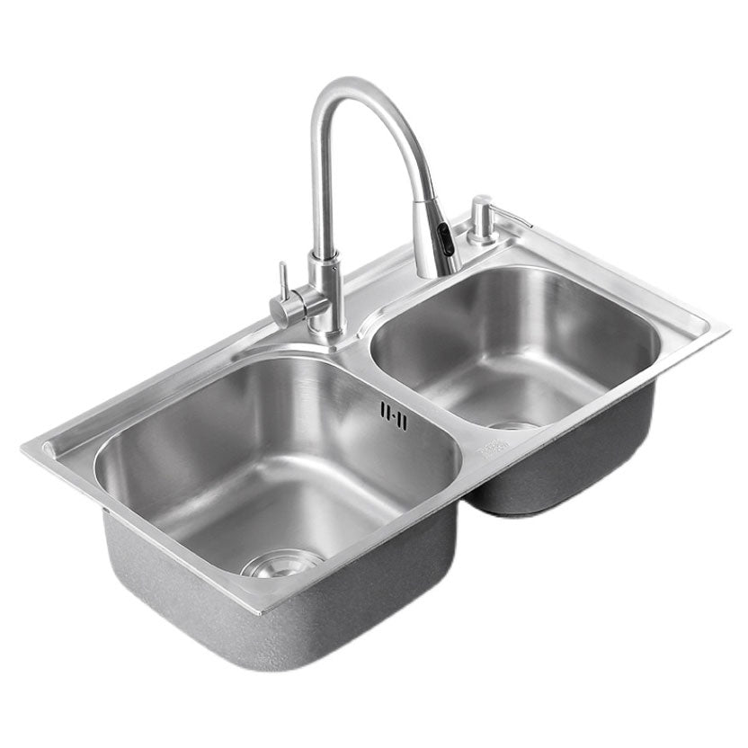 Modern Style Kitchen Sink Stainless Steel Noise-cancelling Design Kitchen Double Sink