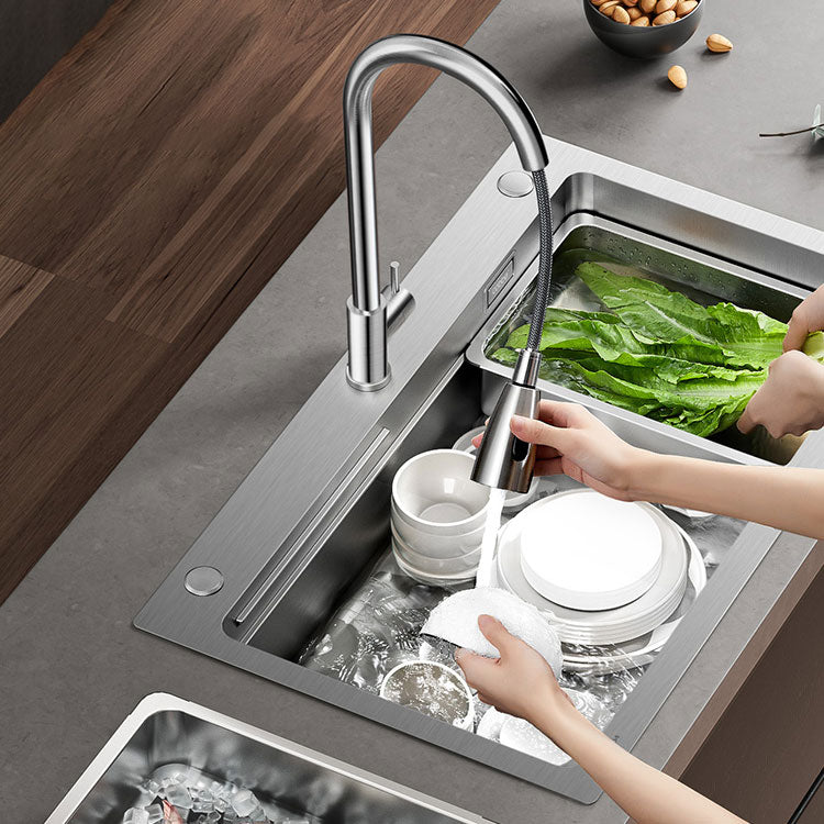 Modern Style Kitchen Sink Drop-In Stainless Steel Noise-cancelling Design Kitchen Sink